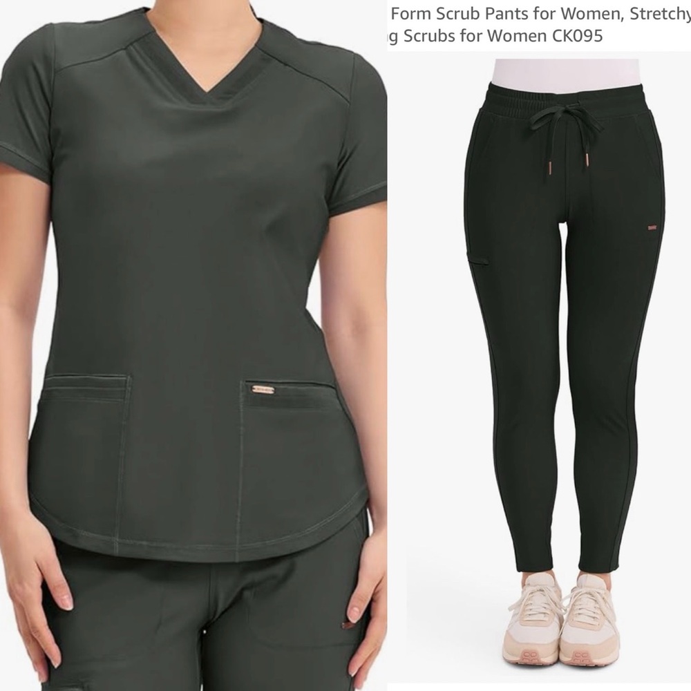 SET Cherokee Form olive branch Dark Green Scrub Set